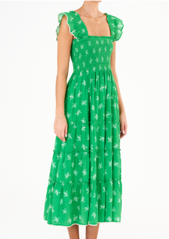 Vivi Print Maxi Dress- Green