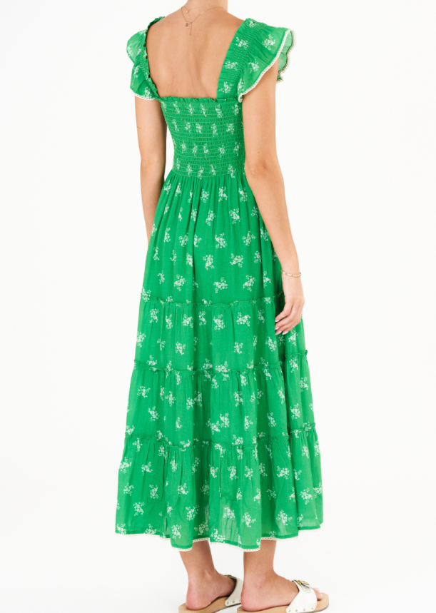 Vivi Print Maxi Dress- Green
