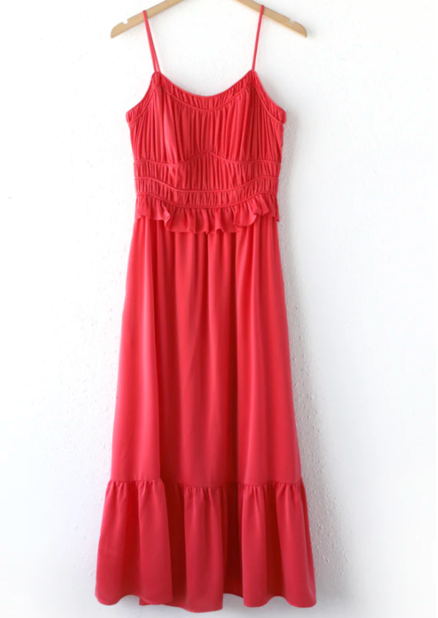Venice Maxi Dress- Deep Coral