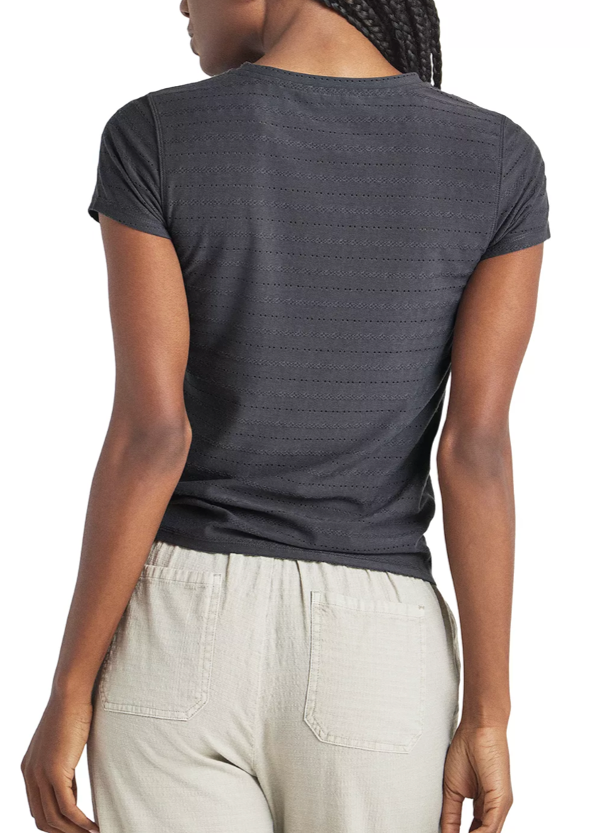 Palmer Pointelle Short Sleeve Top- Lead