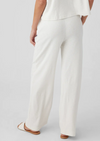 Terry Wide Leg Pant- Ecru