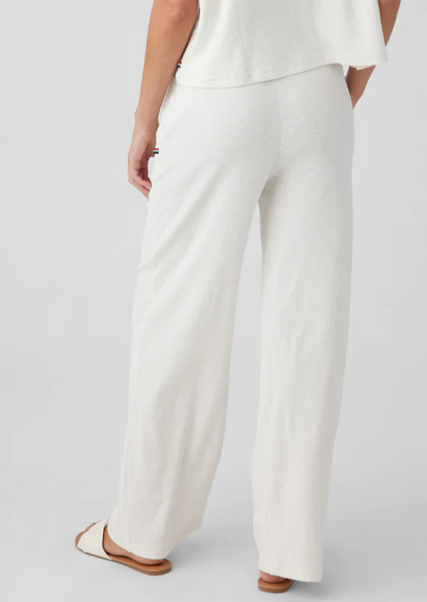 Terry Wide Leg Pant- Ecru