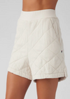Quilted Midi Length Shorts- Ecru