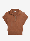 Gaines Half Zip Knit Sweater- Rawhide