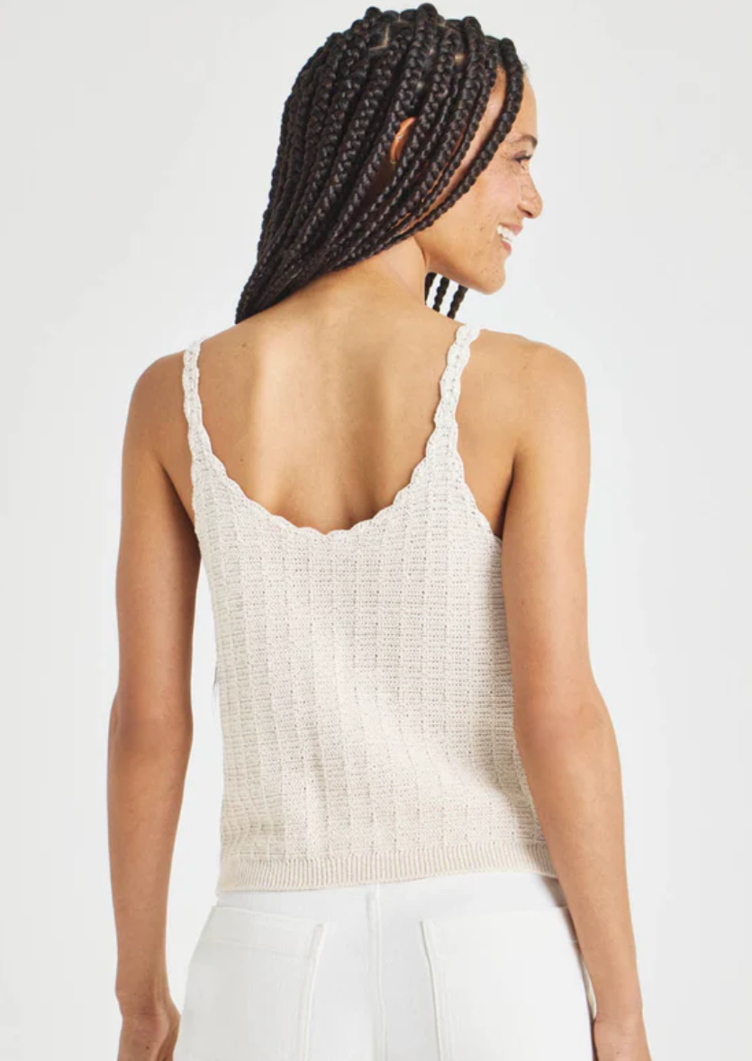 Poppy Sweater Tank- White Sand