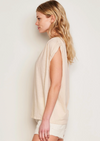 Shirred Muscle Tee- Natural Ivory