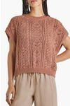 Darra Short Sleeve Knit Sweater- Teak