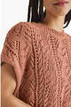 Darra Short Sleeve Knit Sweater- Teak