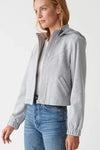 Mason Hooded Crop Jacket- Heather Grey