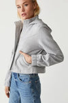 Mason Hooded Crop Jacket- Heather Grey