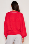 Merci Crew Neck Sweater- Flare Red