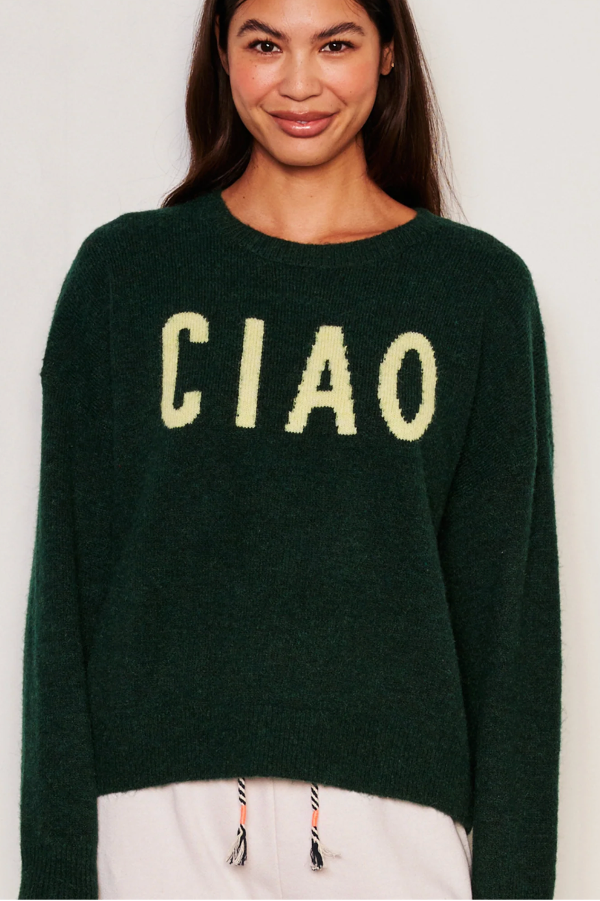 Ciao Crewneck Sweater- Everglade