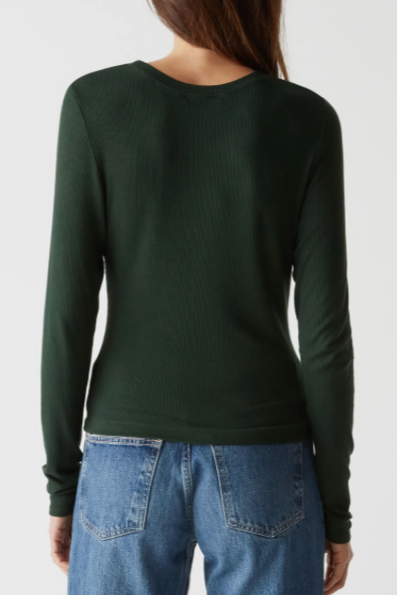 Finn Cropped Long Sleeve Tee- Dark Matcha