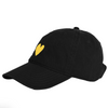 Embroidered Heart Hat- Black/Gold