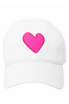 Imperfect Heart Hat- White/Lt Neon Pink