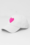 Imperfect Heart Hat- White/Lt Neon Pink