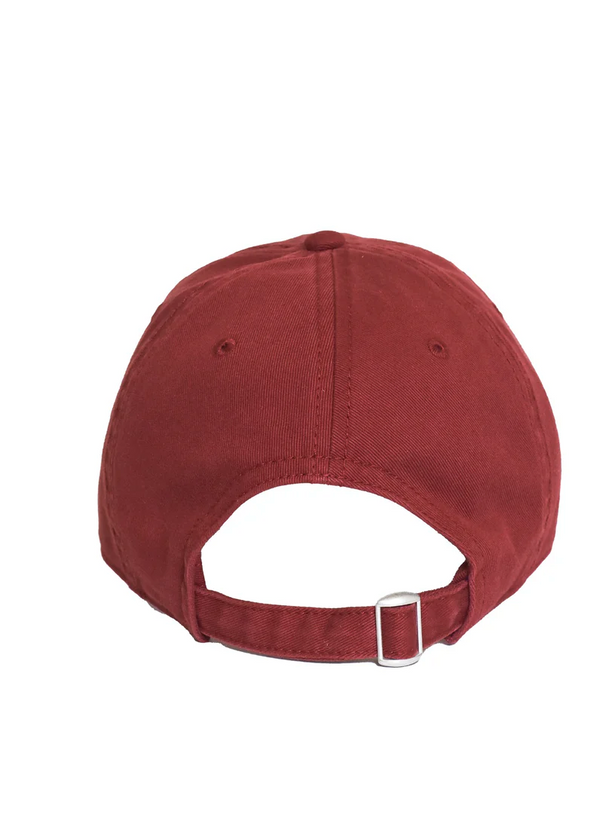 Embroidered Heart Hat- Red/White