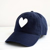 Heart Patch Baseball Hat- Indigo/White