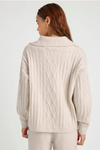 Stassi Cable Polo Sweater- Oat