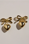 Bow & Heart Drop Earrings