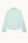 Rosalie Keyhole Blouse- Sea Frost