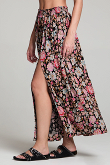 Delvine Maxi Skirt—Midnight Floral Fusion