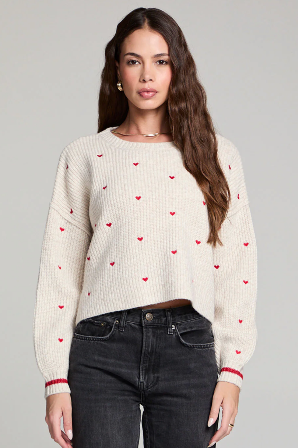 Charmer Heart Sweater—Oatmeal