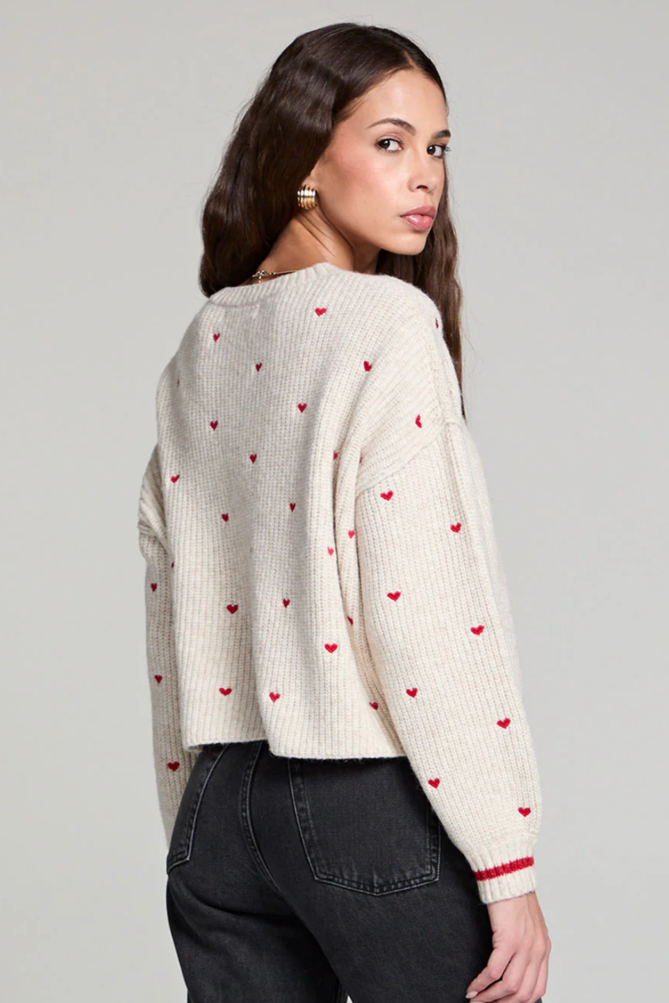 Charmer Heart Sweater—Oatmeal