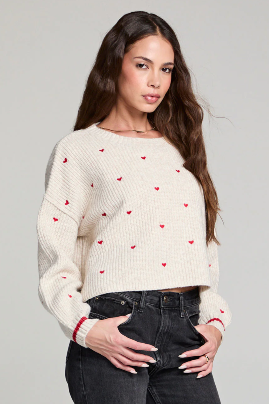 Charmer Heart Sweater—Oatmeal