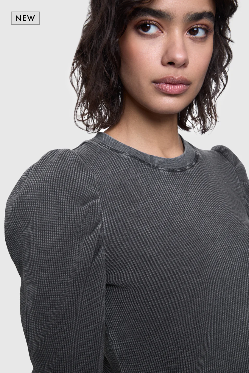 Astrid Puff Sleeve Top- Slate