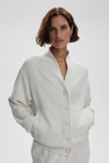 Celeste Button Through Sweatshirt Cardigan- Ivory Marl