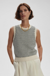 Knowles Textured Knit Vest- Birch Multi Stitch