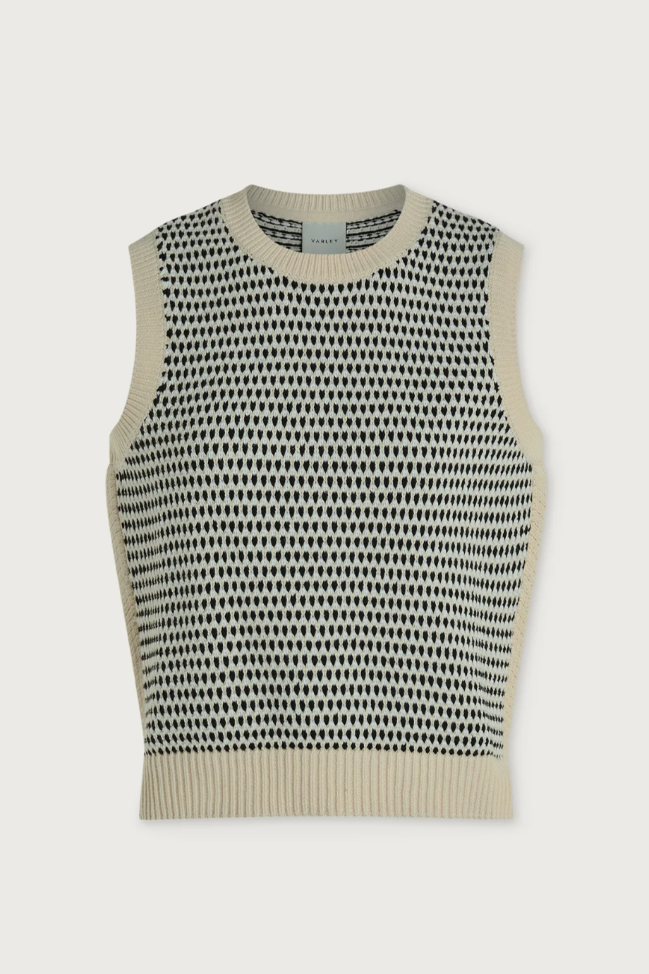 Knowles Textured Knit Vest- Birch Multi Stitch