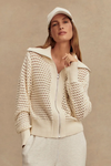 Eloise Full Zip Knit Jacket- Egret