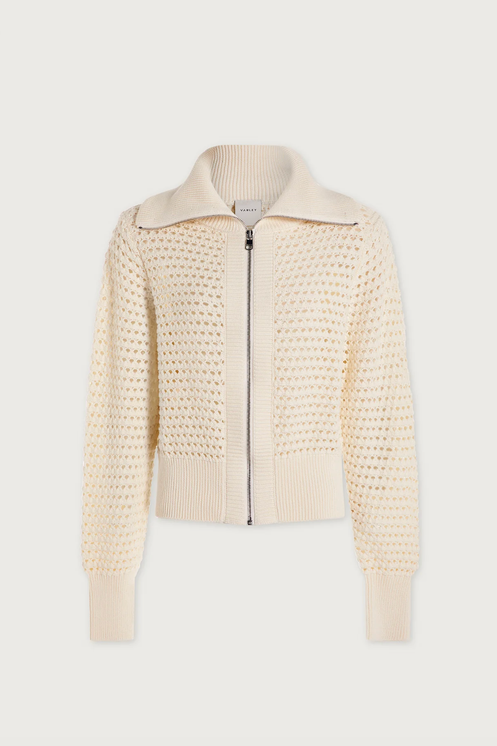 Eloise Full Zip Knit Jacket- Egret