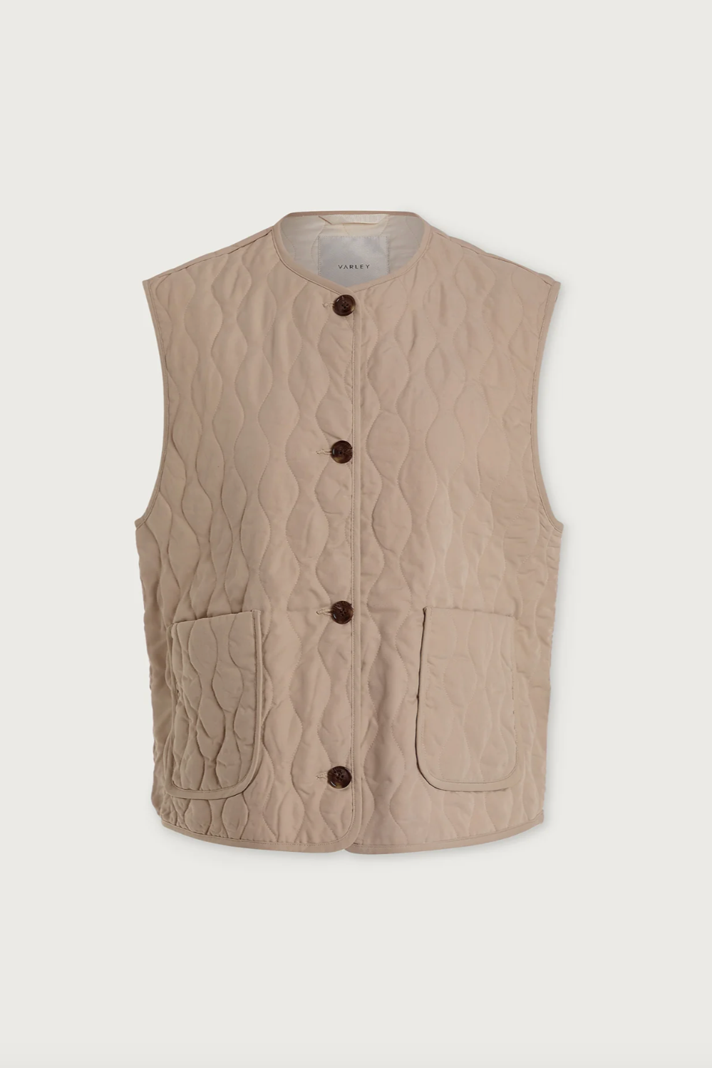 Karla Quilted Gilet- Light Taupe