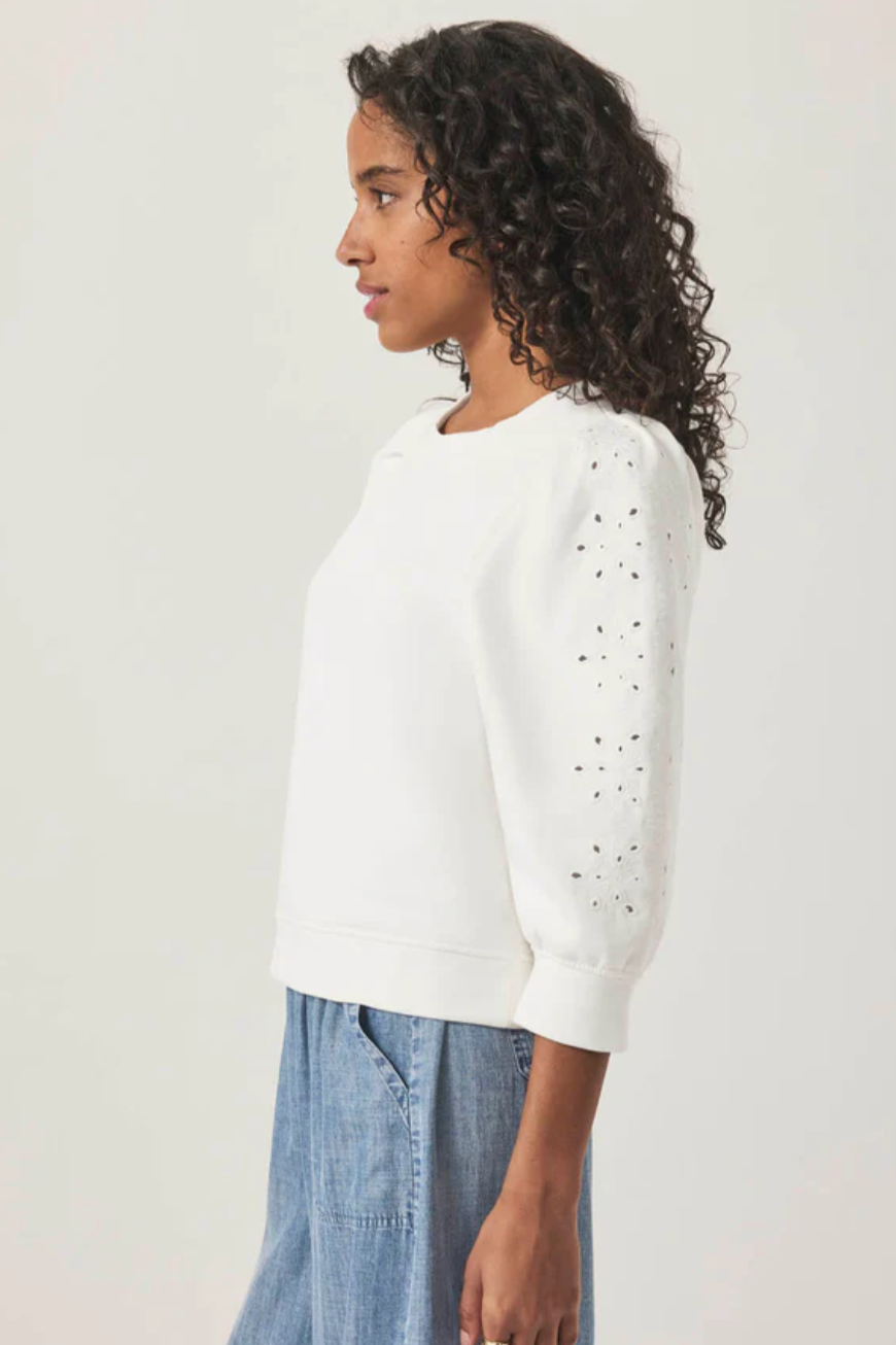Rory Embroidered Sweatshirt- White