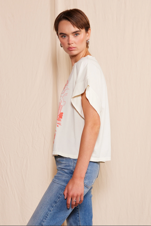 &quot;Honky Cowgirl&quot; Crew Neck T-Shirt- White