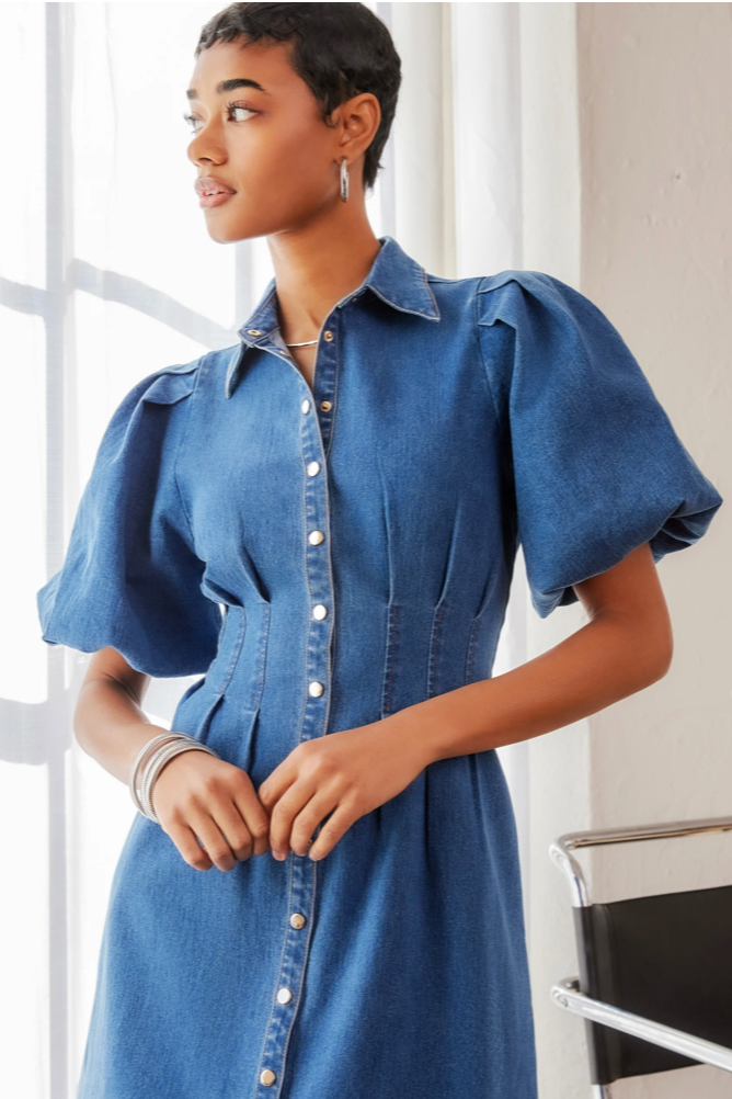 Esme Midi Shirt Dress- Denim