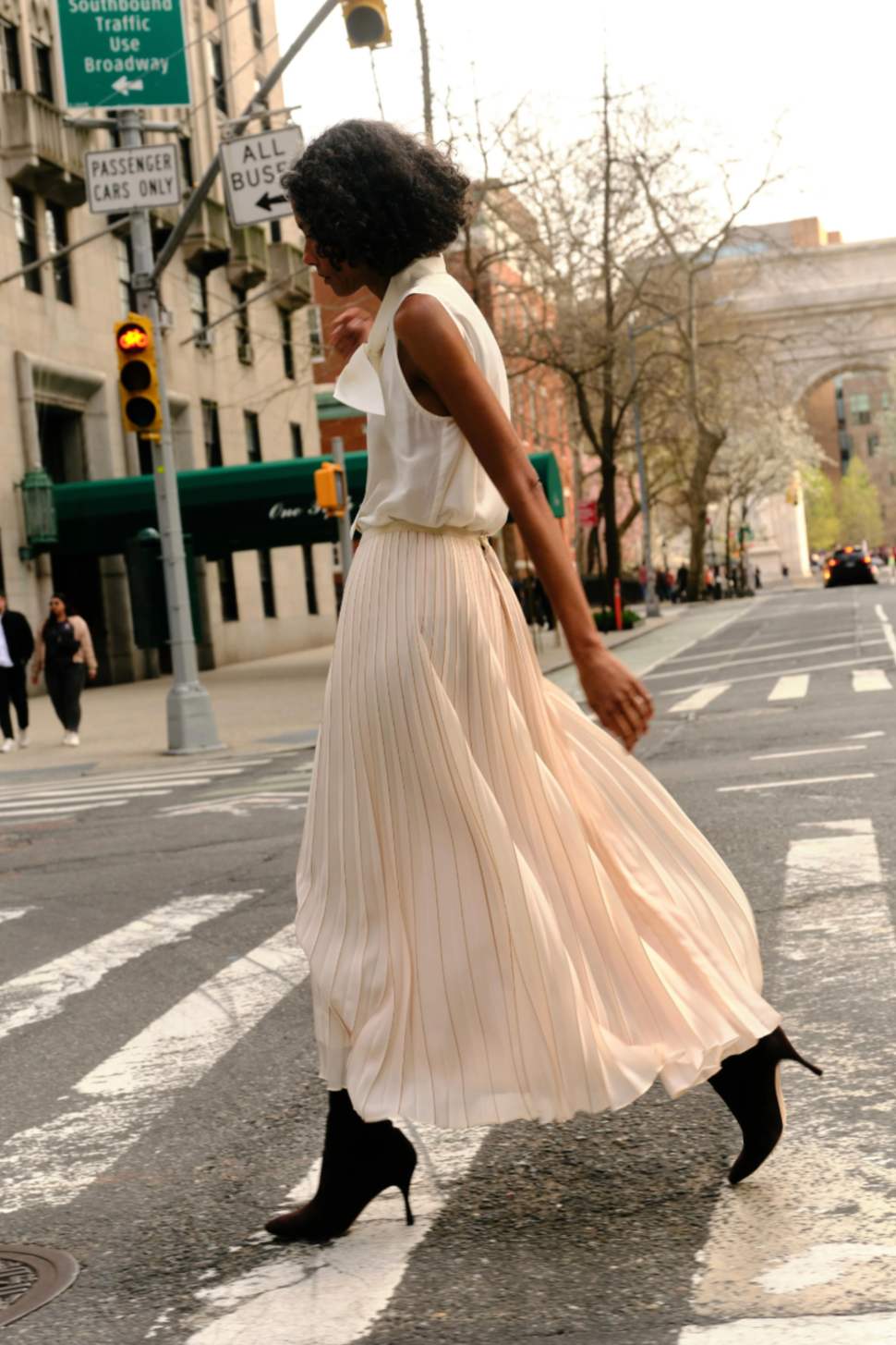 Claudia Pleated Skirt- Ecru