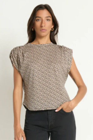Frankie Muscle Tee- Ditsy Floral Butterscotch