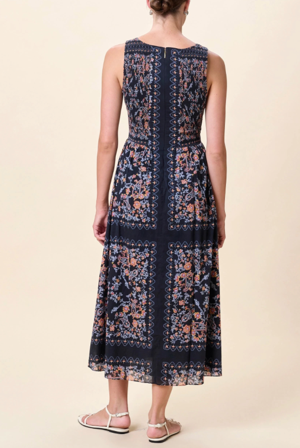 Constance Ankle Dress- Dark La Ramos Print