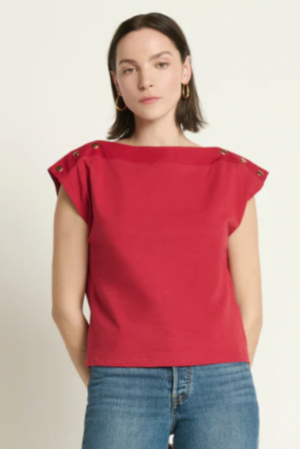 Brooks Boatneck Top- Rio Red