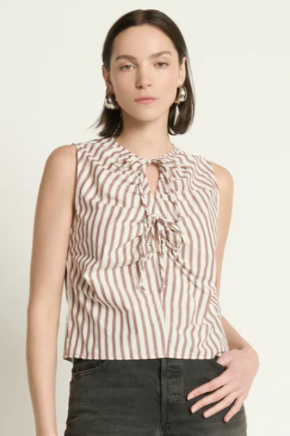 Mimmi Keyhole Top- Sable Stripe