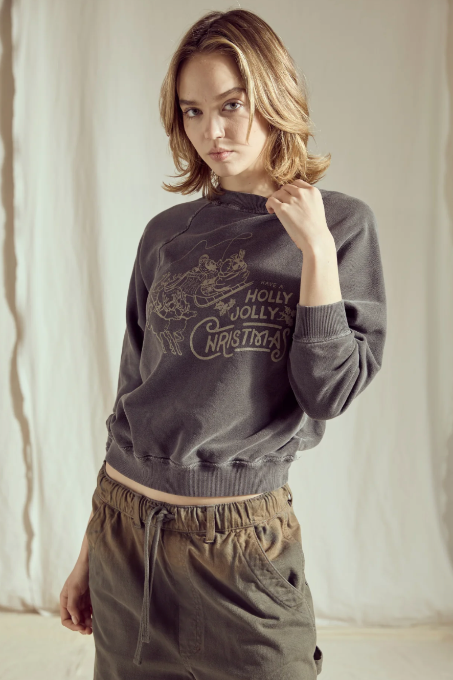 Holly Jolly Sweatshirt- Vintage Black