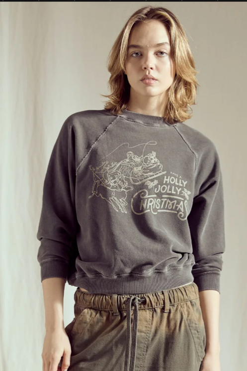 Holly Jolly Sweatshirt- Vintage Black