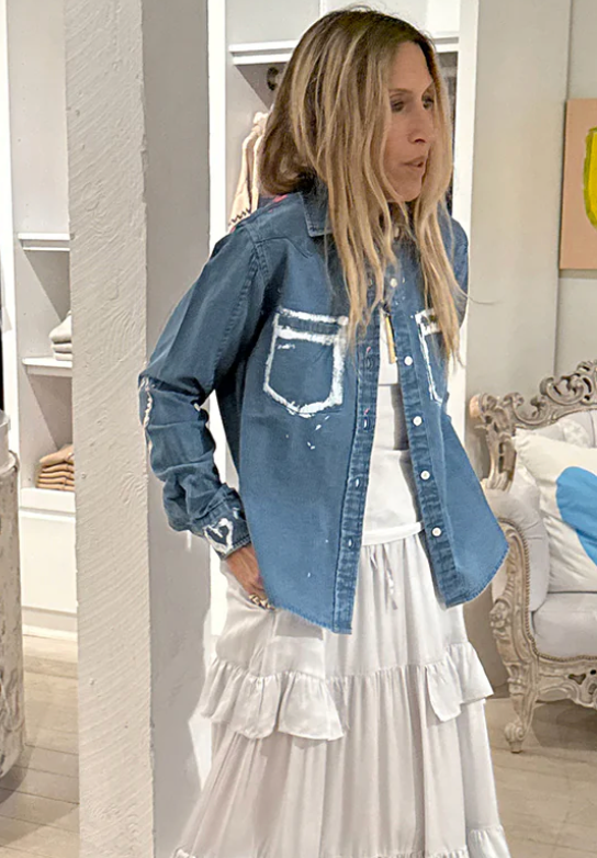 Pia Western Studio Shirt- True Denim