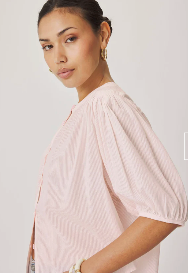 Madelyn Seersucker Top- Rose Petal