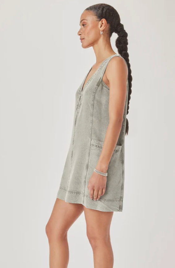 Lounge Denim Mini Dress- Eucalyptus