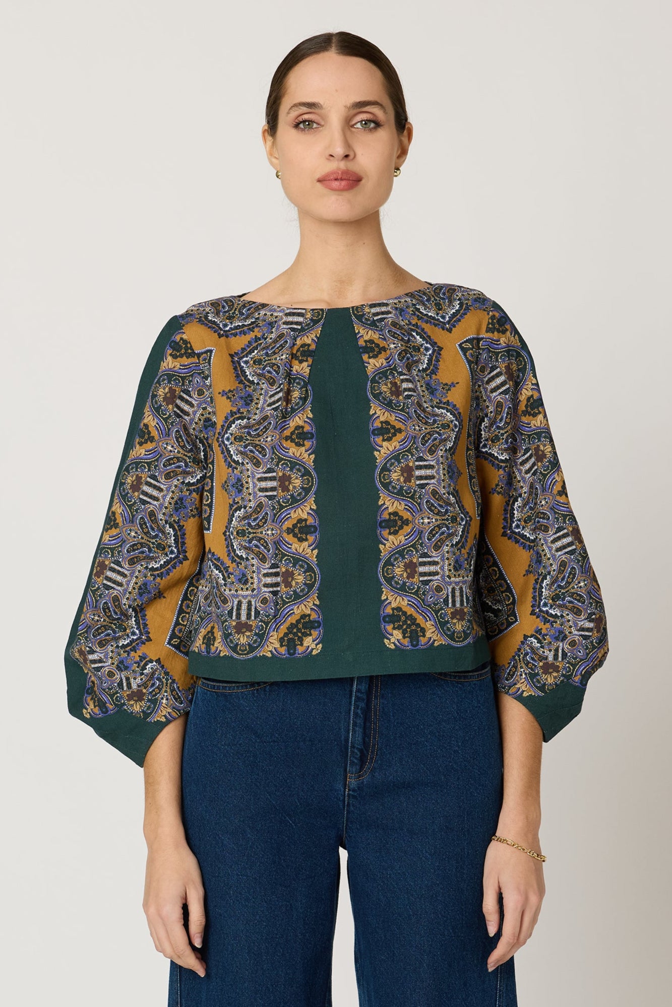 Solana Blouse- Mercado Print